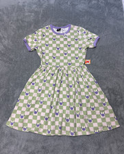 NEW Disney Her Universe Dress Small Green Purple Minnie Mouse Icon Checkerboard