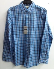 Wrangler Riata Long Sleeve Plaid Shirt, 112356526, Light Weight, Blue Plaid