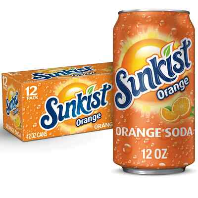 #ad Sunkist Orange Soda Pop 12 fl oz 12 Pack Cans $8.58