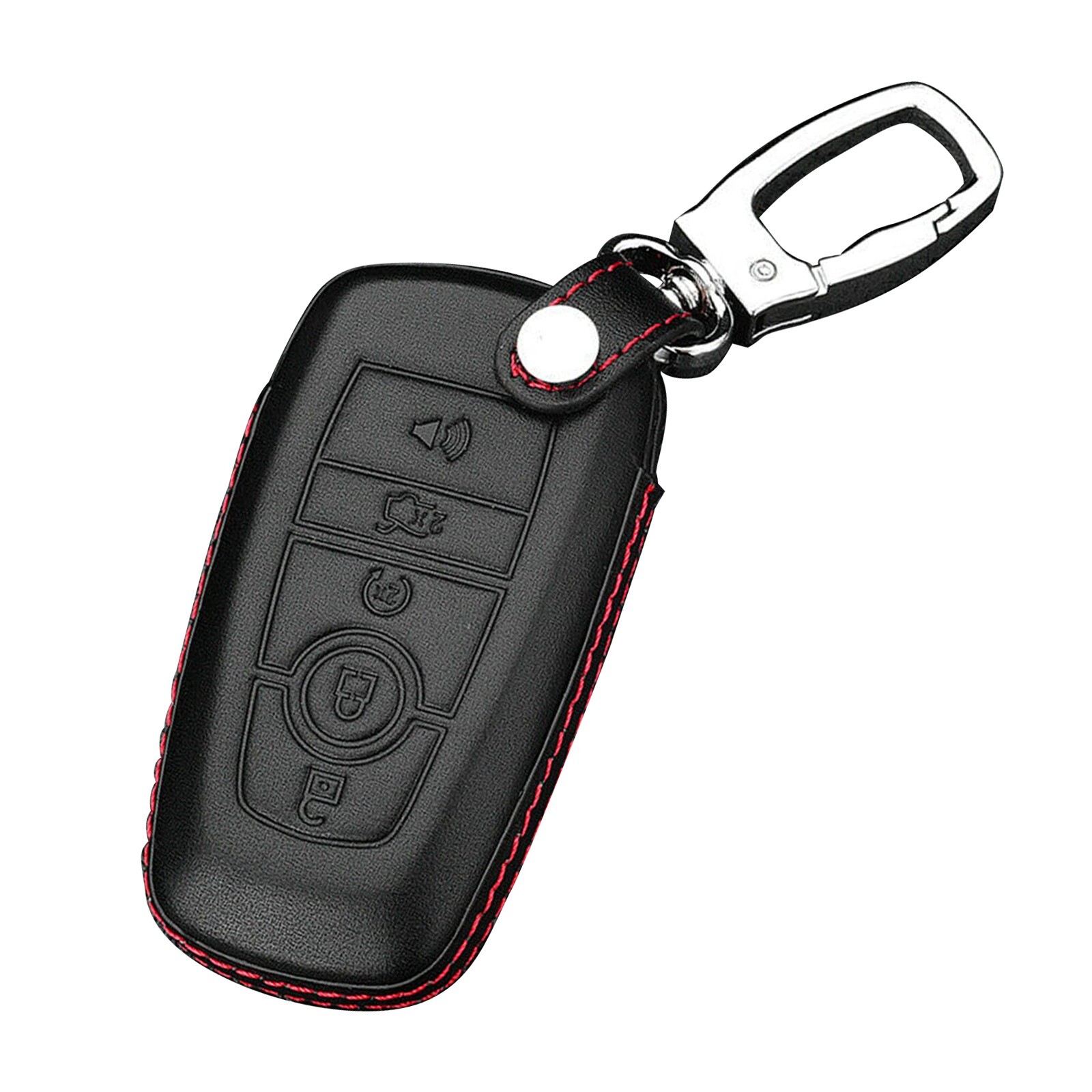 Key Fob Case Cover Chain Leather Smart Fits For Ford Fusion F150