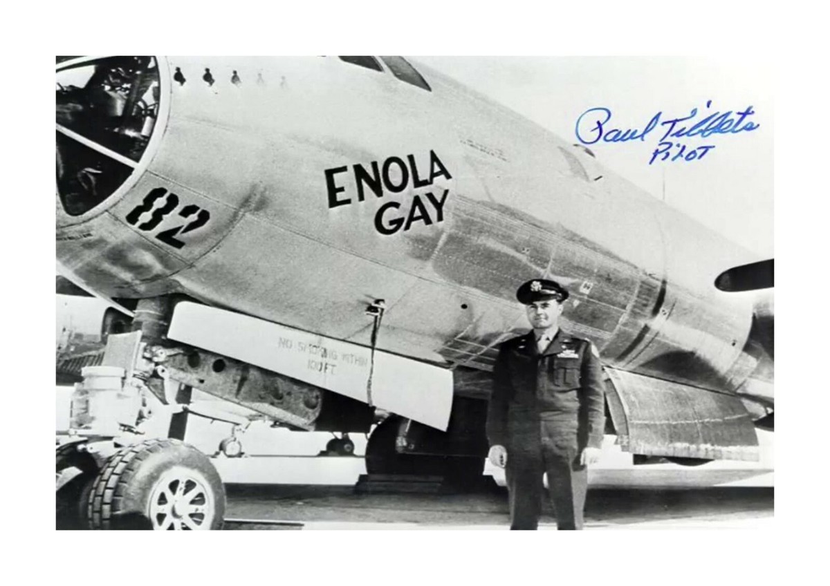 Enola Gay reproduction signed Col Paul Tibbets A4 poster