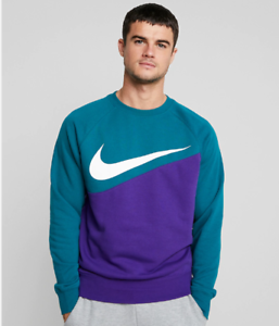 FELPA NIKE UOMO BV5304 547 GIROCOLLO VIOLA VERDE CREWNECK NUOVA ORIGINALE  MAGLIA | eBay