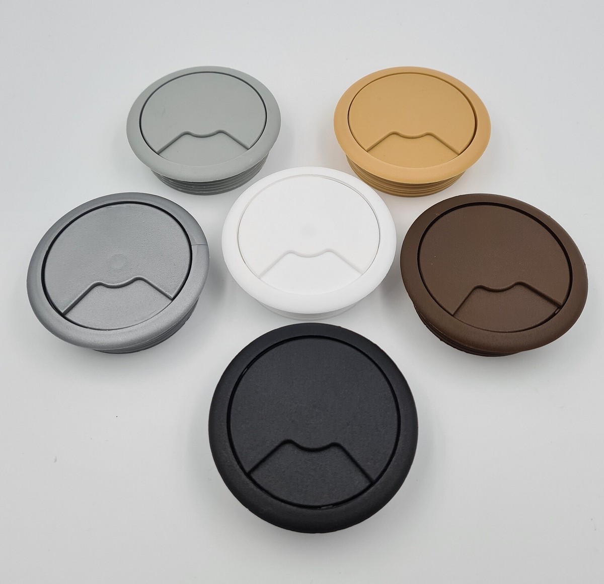 20 Pack Desk Cable Grommets With Hole Saw - 2 Inch Black Wire Management Covers For Office