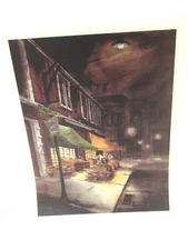 VINTAGE TOM LYNCH LITHOGRAPH SIGNED NIGHT MARKET 17" X 22" UNFRAMED GREAT COND !