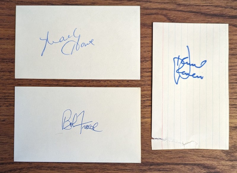 1984-85 Philadelphia Flyers Autographed Index 3x5 Cards Mark Howe Poulin Froese