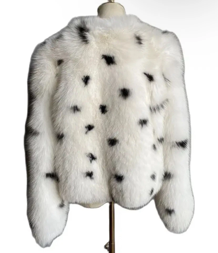 Womens L Warm REAL Fox Fur Jacket Coat Korean Casual Overcoat Outwear - Image 3 of 4