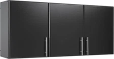 Elite 54" Wall Cabinet, Black Storage Cabinet, Bathroom Cabinet, Pantry Cabinet 