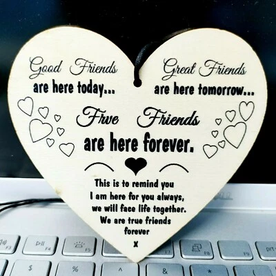 Heart Wooden Hanging Plaque Best Friends Gifts Friendship Gift *UK*