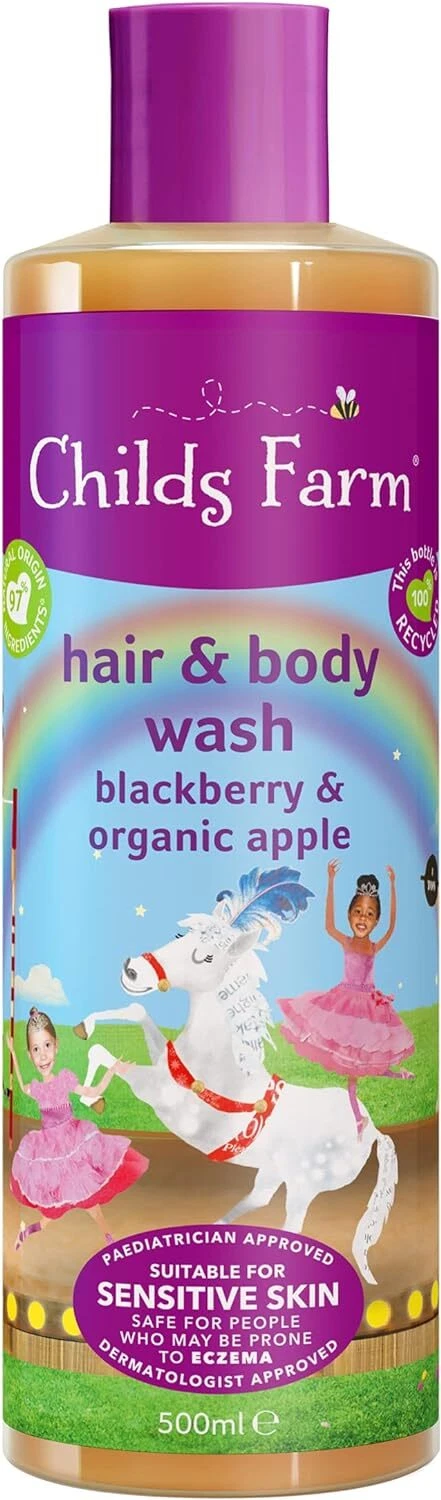 Product Image for Childs Farm Hair & Body Wash Sensitive Skin Shower Bath Kids Blackberry 500ml