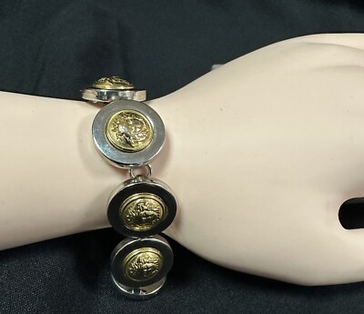 Gianni Versace Medusa Medallion Bracelet 7 Inches Long with Gift