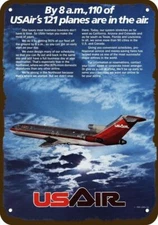 1984 US AIR USAIR AIRLINES JET Vintage Look DECORATIVE REPLICA METAL SIGN