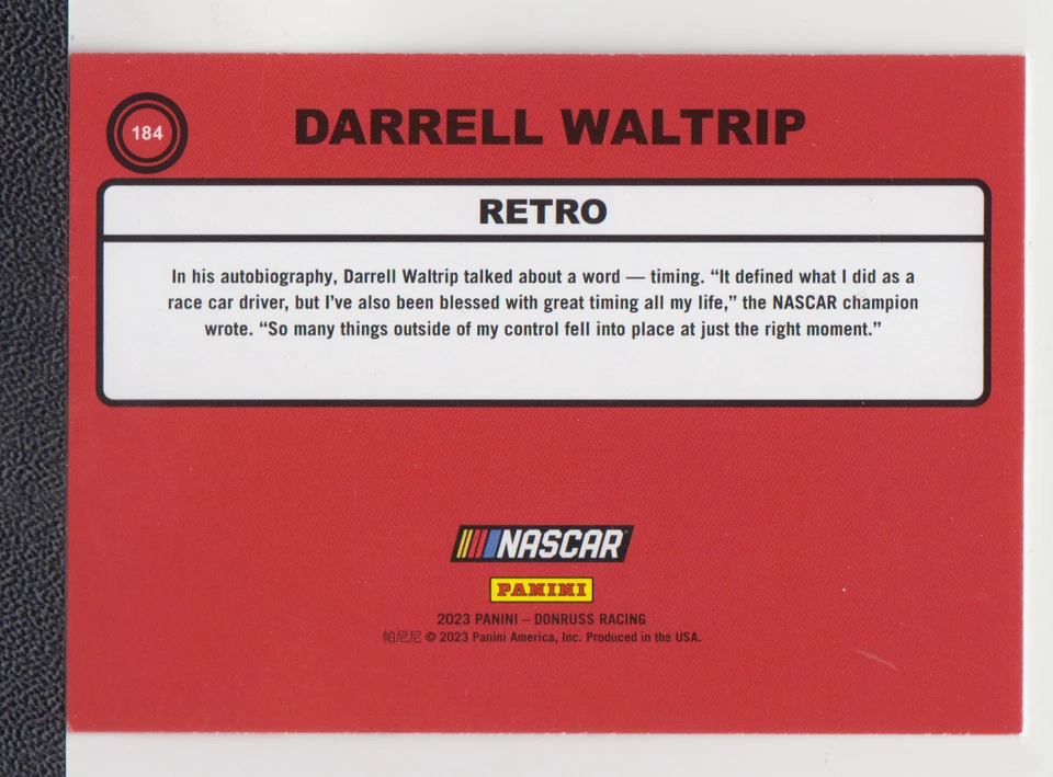 DARRELL WALTRIP : 2023 - DONRUSS RETRO - CARD No. # 184 - Image 2 of 2