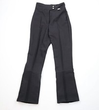Vintage 70s Streetwear Womens 25 Faded Knit Lined Skiing Snow Pants Black USA