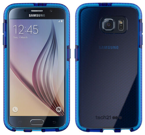 Tech21 BLUE EVO CHECK ANTI-SHOCK CASE TPU COVER FOR SAMSUNG GALAXY S6 - Picture 1 of 8