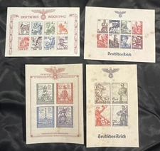 Nazi Germany Stamps Third Reich Souvenir Sheet WWII WW2 Military War Heroes Lot