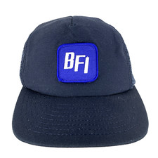 Vtg BFI Patch Hat Waste Logo Mesh Snap Back Trucker Baseball Louisville Mfg Cap