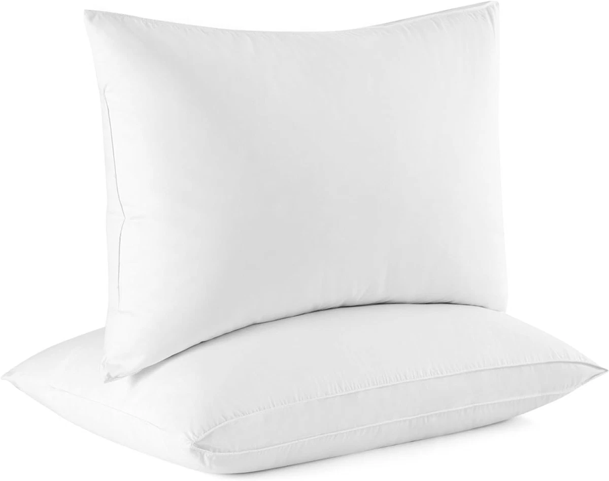 Soft Goose Feathers Down Pillow, Premium White Bedding For