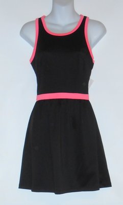 B. Smart Junior Sleeveless Dress Black & Neon Pink Three (3) NWT