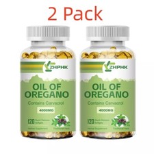 Oregano Oil Premium Formula 4000mcg Organic Extract 2 120Softgels Immune Support