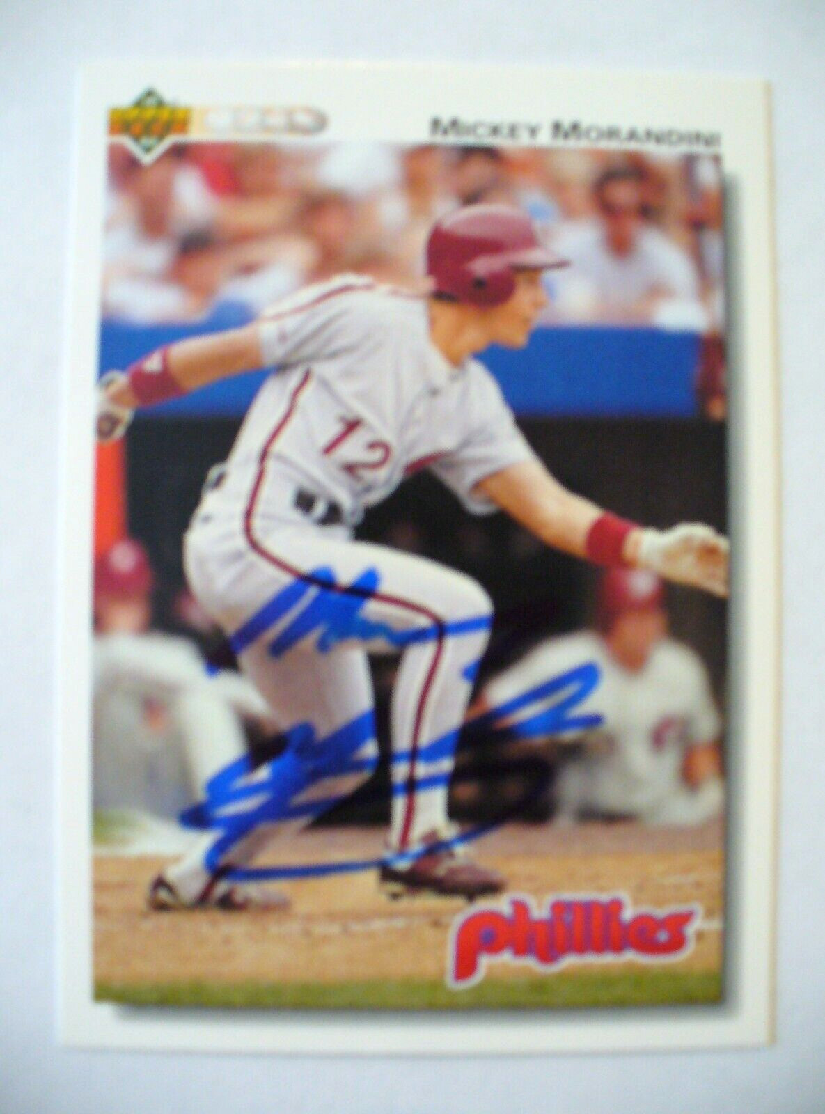 MLB - Upper Deck 1992 Baseball Card #449 - "Mickey Morandini" Autograph - VINT.