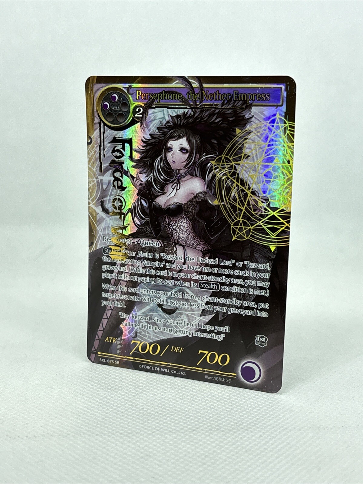 PERSEPHONE, NETHER EMPRESS SKL-075 SR Force of Will TCG Full Art Promo Foil