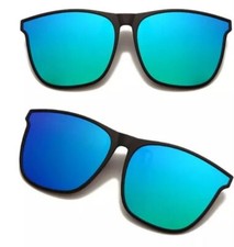 UNISEX 100 POLARIZED Flip Up Clip On Sunglasses Fishing Golf Outdoor UVB NEW