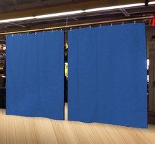 Lot of 2 Economy Royal Blue Curtain Panel/Partition 15 H x 4  W, Non-FR