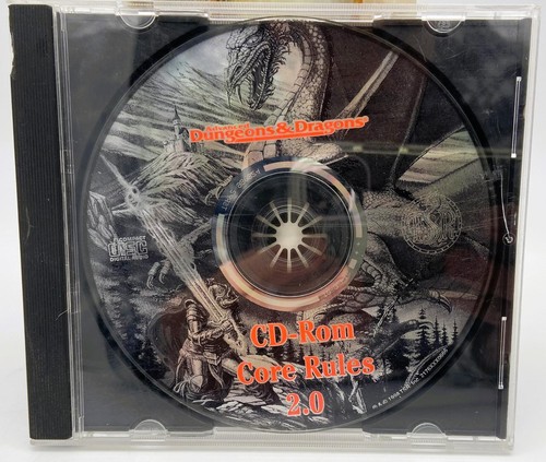 1998 AD&D Advanced Dungeons & Dragons CD-ROM Disk Core Rules 2.0 w/Case & Art