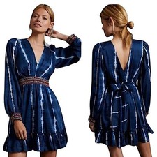 Anthropologie Verb By Pallavi Singhee Beaded Tie-Dye Mini Dress size XXS NWT