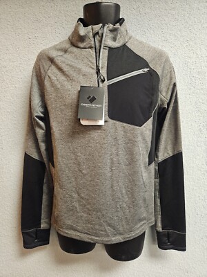Obermeyer Black &  Gray 1/4 Zip Active Top Size Small NWT. #447