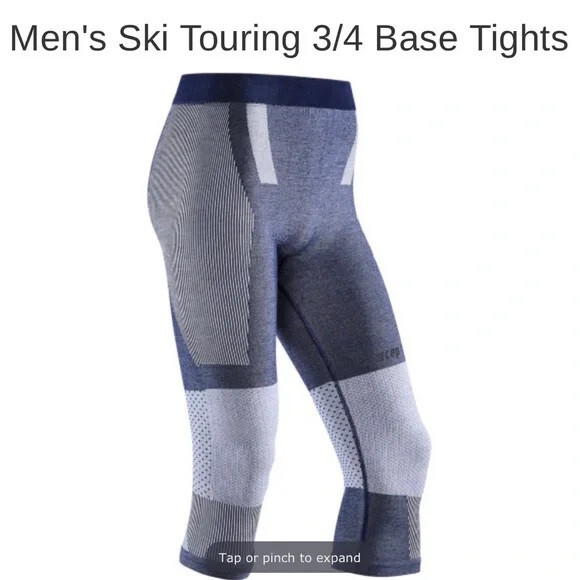 CEP Men's Ski Touring 3/4 Base Tights (Large Gray)