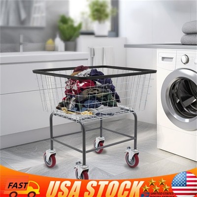 Steel Wire Laundry Cart Laundry Basket Commercial Laundry Cart With Wheels