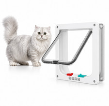Cat Flap Door for Interior Exterior Weatherproof Pet Door 4 Way Locking Pet