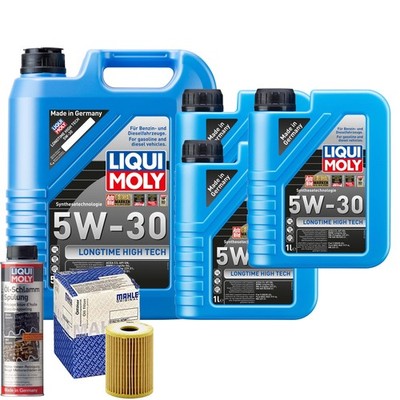 Motoröl 5W30 LIQUI MOLY Longtime High Tech 8L+MAHLE Ölfilter +Ölschlammspülung