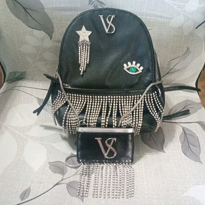 Victoria Secrets Backpack With Fringes All New Victoria Secret Black Backpack With Fringe | eBay main image 4