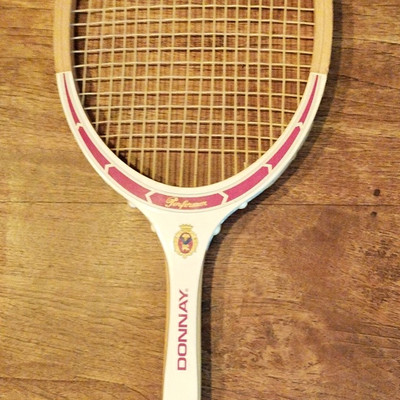 Donnay Performer Holz Tennisschläger Oversize weiß/rot/beige mit Bespannung