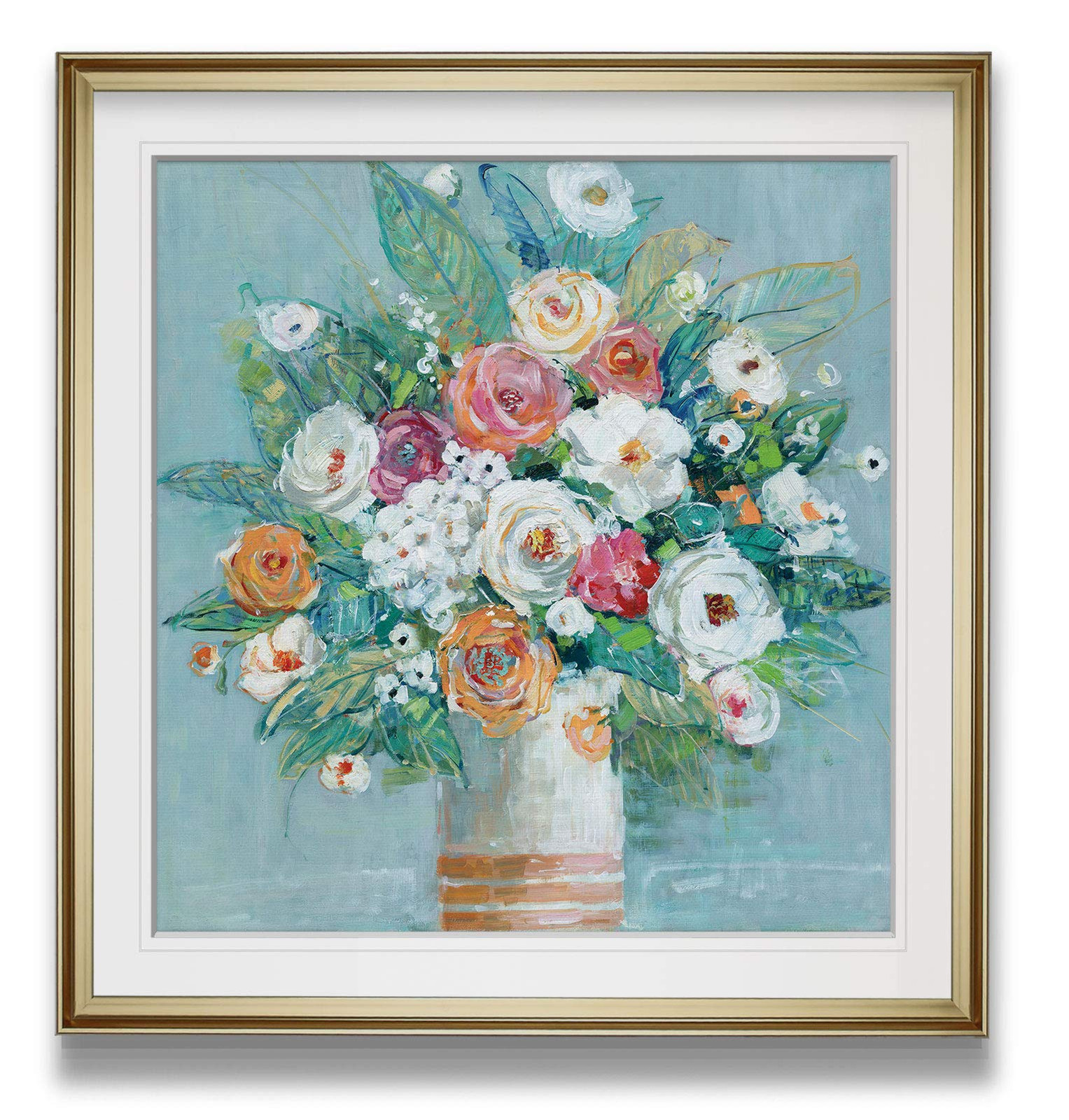 Floral Wall Artwork Paintings Colorful Flowers in Vase Garden Devotion Wall H...