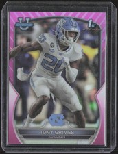 Tony Grimes #75 Pink Refractor 2022 Bowman University Chrome *HOT*