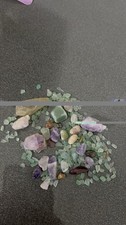 Mixed Color Crystal/Mineral Chips Lot - Tumbled Stones Purple Green White 