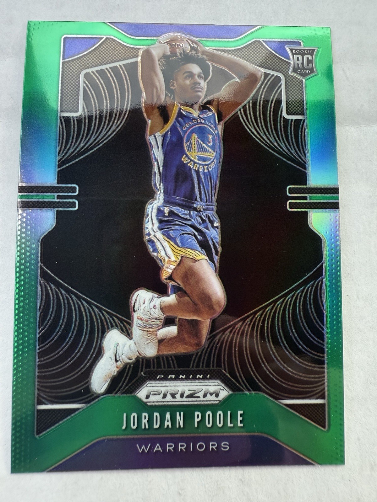 JORDAN POOLE 2019-20 PANINI PRIZM ROOKIE BASKETBALL GREEN WARRIORS RC