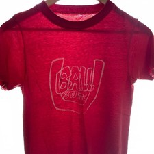 VINTAGE 80S PAPER THIN BALL STATE UNIVERSITY USA MADE RED GRAPHIC T-SHIRT SMALL