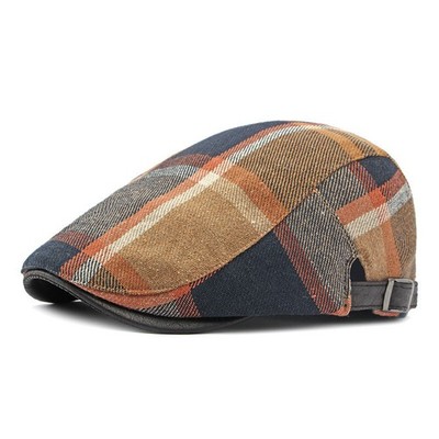 Herren Plaid Schiebermütze Flatcap Vintage Hut Barett Gatsby Cabbie Kappe Mütze