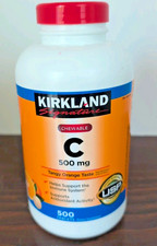 Kirkland Signature Chewable Vitamin C 500 mg 500 Tablets, Easy Flip Lid Sealed