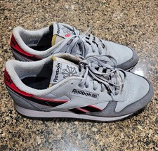 Reebok Classic Leather In The Pure Grey / Pure Grey / Vector Red Colorway Men's