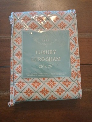 Risa Luxury Euro Shams 90% Cotton 26 x 26  NEW W/TAGS