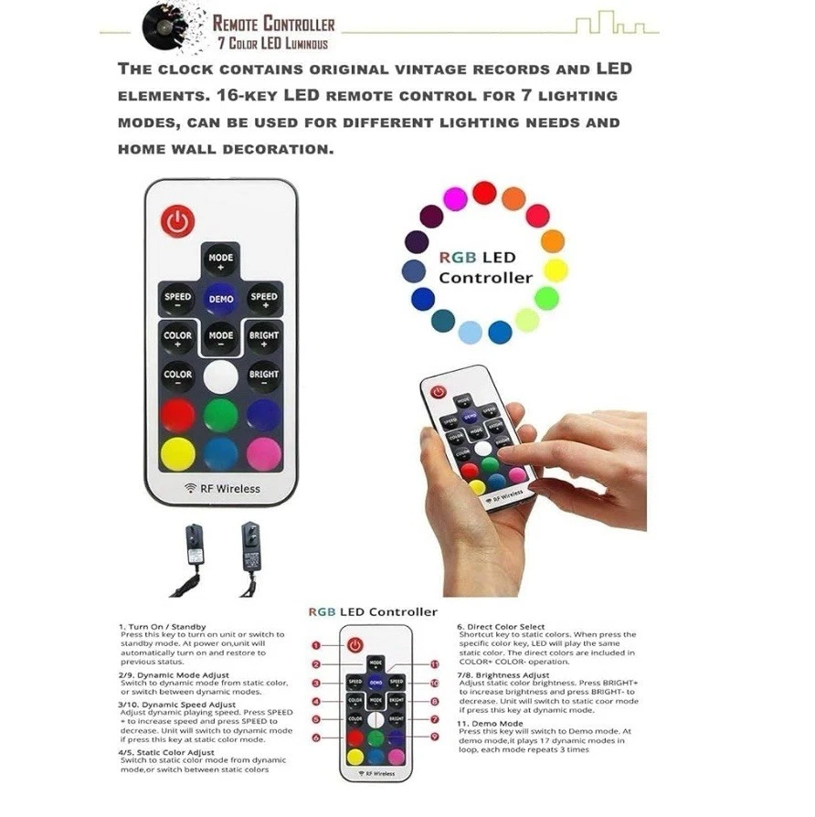 Reloj de pared disco vinilo pesadilla Navidad 12 pulgadas decoración del hogar regalos para niños Foto 4 de 4