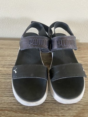 Puma Sportie Platform Sandals black With White Soles US 8