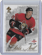 2001-02 PRIVATE STOCK ROOKIE GOLD PARALLEL /106 CHRIS NEIL #133 OTTAWA SENATORS