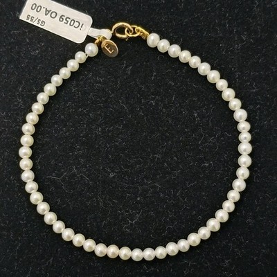 Pulsera oro 18k 750 mls. Perlas Cultivadas 3-3,5 MM. 17,5 Cm. Cierre De Oro 18k