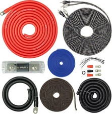 PCK0, 0 Gauge Amp Kit Complete Amplifier Install Wiring Cables - 7500W